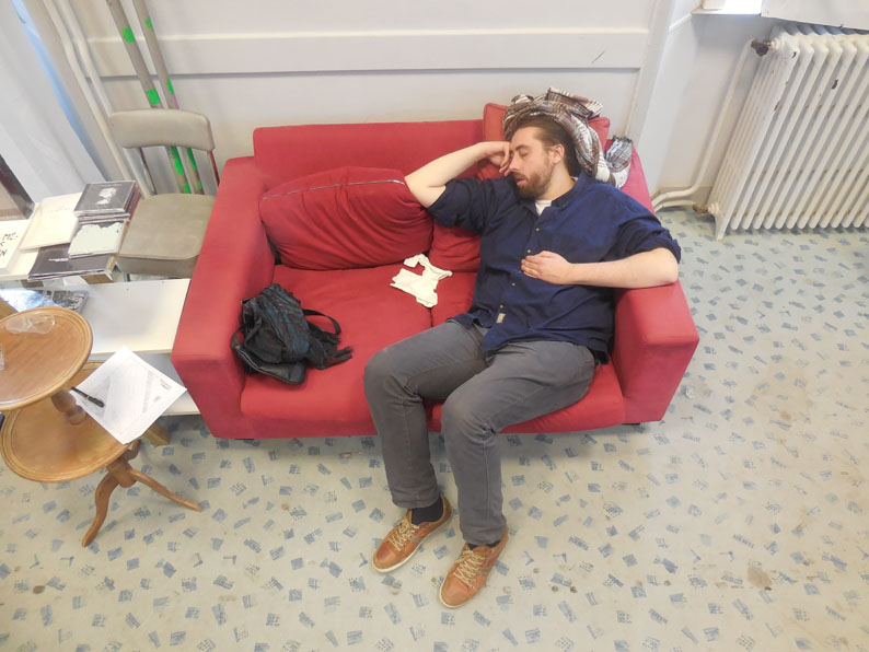 Spéléographies 2016 : auteur au repos.